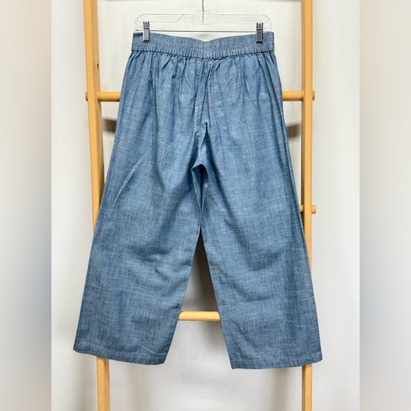 J CREW Chambray belted wide leg Capri pants size 6 - Picture 5 of 12